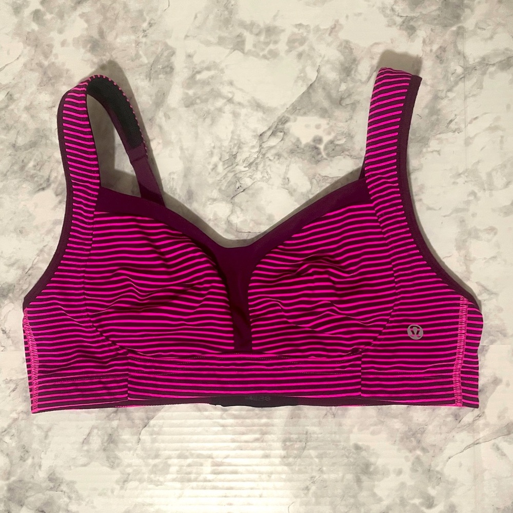 lululemon athletica Pink and Purple Striped Sports Bra
